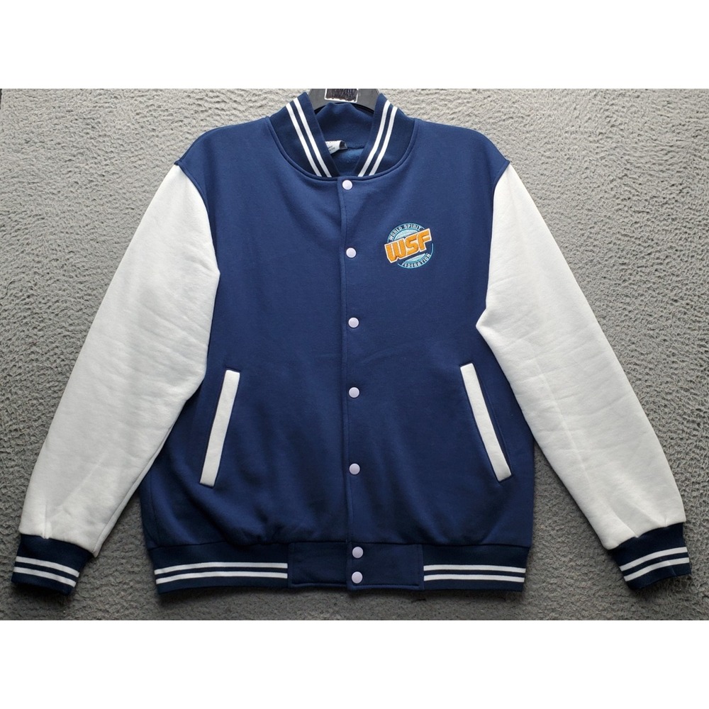 Varsity WSF World Spirit Federation National Champion Jacket Unisex L Navy EUC
